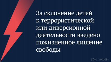 президент России В.В. Путин подписал закон об ужесточении ответственности за склонение детей к террористической или диверсионной деятельности - фото - 1